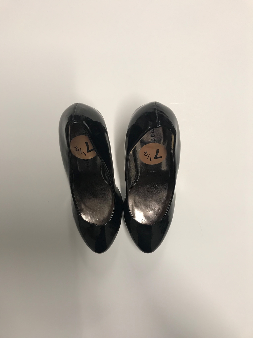 Madden Girl Black Patent Round Toe Heels